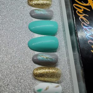 teal feathers